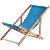Kadax Liegestuhl, Strandstuhl aus Holz, Sonnenliege bis 120kg, Blau