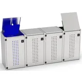 reinkedesign Mülltonnenbox BOXXI mit Kippdeckel 4x120L, Edelstahl, Mülltonnenhaus, Mülltonnenverkleidung