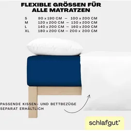schlafgut Easy Jersey 120 x 200 - 130 x 200 cm blue deep