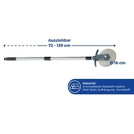 Wenko Rasenkantenroller Teleskopstiel 72 - 139 cm