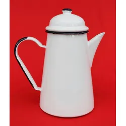 DanDiBo Kaffeekanne 578TB Weiß emailliert 22 cm Wasserkanne Kanne Emaille Nostalgie Tee