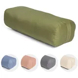 Vedara® Yoga Bolster AKAMA – Yogakissen mit Kapokfüllung für Yin Yoga – Rechteckig – Waschbarer Bezug aus 100% robuster Baumwolle – Großes Yogakissen für Restorative Yoga (Waldgrün, Groß)