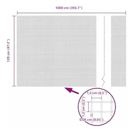 vidaXL Geschweißter Drahtzaun Grau 1.2x10 m Stahl
