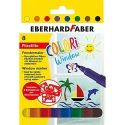 Filz-Fenstermaler, 8 Stück + 3 Schablonen