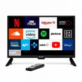 blugy Smart 23.8 led hd, 12V, 1920x1080 Pixel, Reisetauglicher Fernseher ideal für Fahrzeuge, Wohnwagen, LKWs, Boote, integrierter Lautsprecher Disney+
