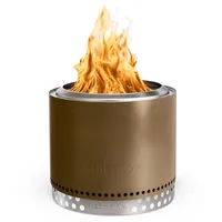 Solo Stove Feuerschale Bonfire 2.0 mit Standfuß | Feuerstelle für Raucharme Holzverbrennung, Herausnehmbare Auffangschale, Mobile Outdoor Feuertonne, Edelstahl, 49,5x44,5cm, 11,4kg, Bronze