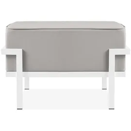 konsimo® Gartenlounge-Hocker 69 x 44 x 54 cm Weiß/Hellgrau