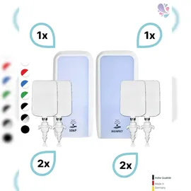 Blanc HYGIENIC KOMPLETT-SET HANDHYGIENE SENSOR: Desinfektionsspender SENSOR + 2 Kartuschen & Schaumseifenspender SENSOR + 2 Kartuschen