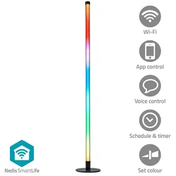 Nedis SmartLife Stimmungslicht - Wi-Fi - Tube - 180 lm - RGBIC / Warm bis kühlen weiß - 2700 - 6500 K - 10 W - Metall / Silikon - 1 Stück