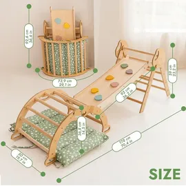 goodevas Klettergerüst 5-in-1 Montessori beige/grün