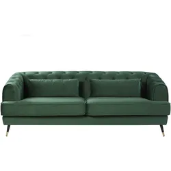 3-Sitzer Sofa Samtstoff dunkelgrün SLETTA