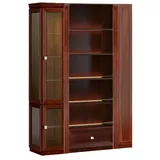 Braunes Büroregal Designer Glasvitrine Massivholz Luxuriöser Schrank