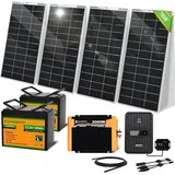 ECO-WORTHY 780W Bifacial Solaranlage Komplettset Inselanlage Netzunabhängiges Kit: 4 Stücke 195W Bifazial Solarpanel +40A MPPT Laderegler + 2 Stücke 100Ah Lithiumbatterie +2000W Sinuswechselrichter