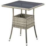 Juskys Polyrattan Gartentisch Yoro - Grau