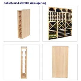 Proregal Weinregal VINCELLAR MOD HxBxT 60x12x30cm | Schmal Modul für 6 Flaschen Massives Kiefernholz Natur Holz, Kiefer, Rechteckig, 12x60x30 cm, Wohnzimmer, Regale, Weinregale