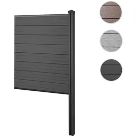 Mendler WPC-Sichtschutz Sarthe, Zaun Windschutz, WPC-Pfosten zum Einbetonieren ~ Erweiterungselement schmal, 98cm anthrazit