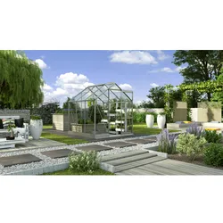 VITAVIA Gewächshaus »Eris 3800 «, BxHxL: 195 x 207,4 x 195 cm - silberfarben