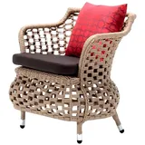 Xlmoebel Sessel Exklusiver zeitgemäßer Rattan Stuhl für den Außenbereich Edler elegant (Sessel), Hergestellt in Europa braun
