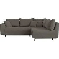 Lisa Design Rune, Ecksofa rechts, 4-Sitzer, aus Cord , Dunkelgrau - Dunkelgrau
