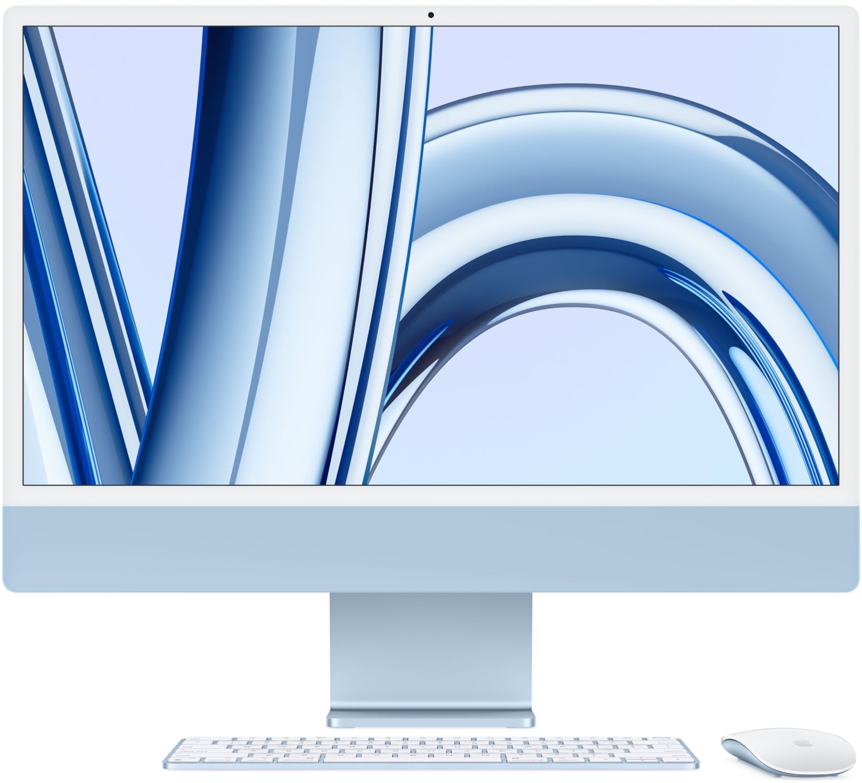 Apple 2023 iMac All-in-One Desktop-Computer mit M3 Chip: 8-Core CPU, 10-Core GPU, 24" 4.5K Retina Display, 8 GB gemeinsamer Arbeitsspeicher, 512 GB SSD Speicher, passendes Zubehör. Blau