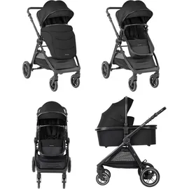 KIKKABOO Kikka boo Kombikinderwagen Ava 3 in 1 Babywanne, Babyschale, Gummiräder, Tasche schwarz