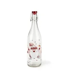 Excelsa Snowman Glasflasche, Fassungsvermögen 1 l, Höhe 32,5 cm.