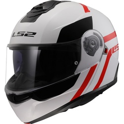 LS2 FF908 Strobe II Autox Helm, wit-rood, S