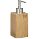 Relaxdays Seifenspender Bambus Eckig Braun
