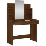 vidaXL Schminktisch, mit Spiegel Braun Eichen-Optik 96x39x142 cm