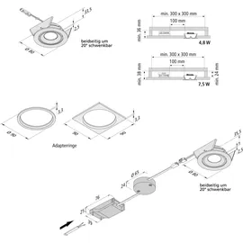 Hera Einbaustrahler 1x LED 30Gr xw ws