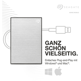 Seagate One Touch STKY2000401 Externe Festplatte 2 TB Schwarz, Silber