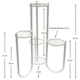DanDiBo Ambiente Blumentreppe 52 x 81 x 52 cm Weiß