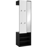 byLIVING Garderobenschrank Andorra Schwarz/Weiß