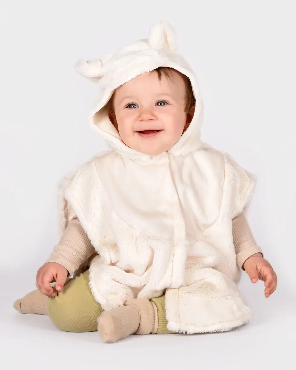 Eisbär Kostüm für Kinder 86-104 cm Weiß Flauschig Polyester - Den Goda Fen - Klettverschluss, geeignet für Karneval & Fasching