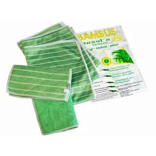 Muxel ́s Reinigung Bambus Tuch Set, Putzlappen und Fenstertuch streifenfreies Reinigen