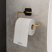Toilettenpapierhalter zum Kleben ohne Bohren Papierrollen-Halter Bad selbstklebend (Gold)