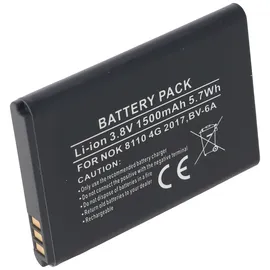 AccuCell Akku passend für Nokia 8110 4G 2017, BV-6A Li-Ion 3,8 Volt 53,2 x 38,0 x 5,9mm