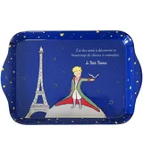 Mini-Tablett "Le Petit Prince Tenant Un Voiseau et aussi la la Eiffelturm de Paris", hochwertiges Melamin – Größe Mini