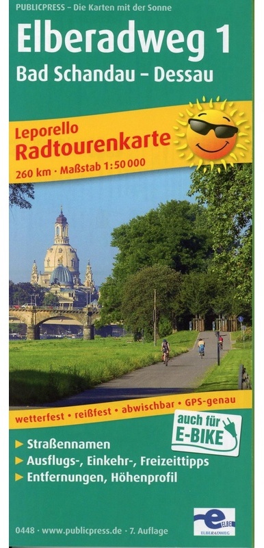 Publicpress Leporello Radtourenkarte Elberadweg  23 Teilktn. - Leporello Radwanderkarte  Karte (im Sinne von Landkarte)