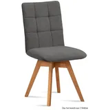 58 aufm Kessel Esszimmerstuhl Küchenstuhl drehbar (2er-Set) Doria 47x91x60 Eiche geölt/Rosewood (Lieferung bis Verwendungsstelle, 2 St), Stabiles Gestell aus Massivholz pflegeleichter Bezug aus Microfaser grau