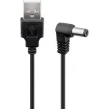 goobay 55158 DC Stromkabel, Netzkabel, Anschlusskabel – USB-Stecker auf DC-Hohlstecker, 5.5x2.1mm, 5V, Schwarz