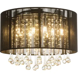 GLOBO LED Decken Hänge Leuchte Glas Kristall Wohn Zimmer Pendel Lampe Seide schwarz