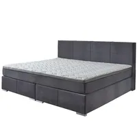 Roller Familien-Boxspringbett - grau - H2/H3 - inklusive Topper