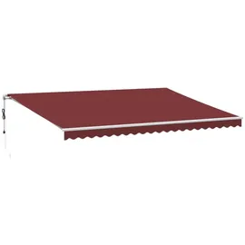 vidaXL Markise Automatisch 500 x 350 cm burgunderrot