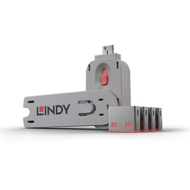Lindy USB Port Schloss USB-Lock + Key 4er Set Rosa inkl. 1 Schlüssel 40450
