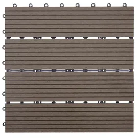 Mendler WPC Bodenfliese Rhone braun 30 x 30 cm 11 St.