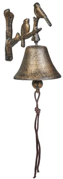 Relaxdays Türglocke Gusseisen Vögel Braun