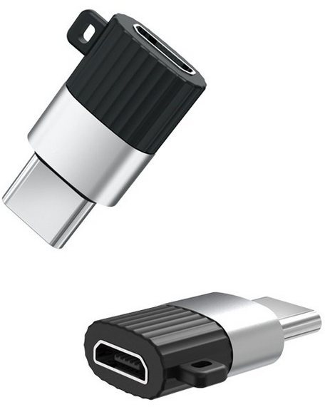 XO XO Adapter Typ-C Buchse auf Micro USB wandelt USB-C zu USB Typ-B Smartphone-Adapter schwarz