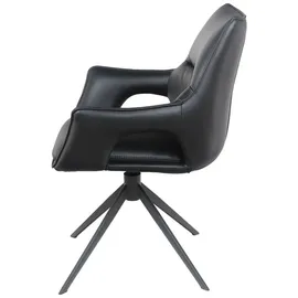 Home Affaire Drehstuhl Sienna Leder schwarz 2er Set