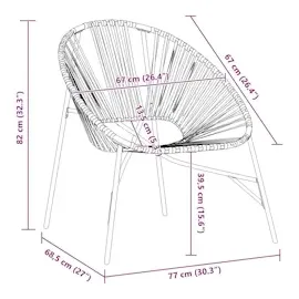 vidaXL Gartenstuhl in Ei-Form 69 x 83,5 x 82 cm schwarz 1 St.